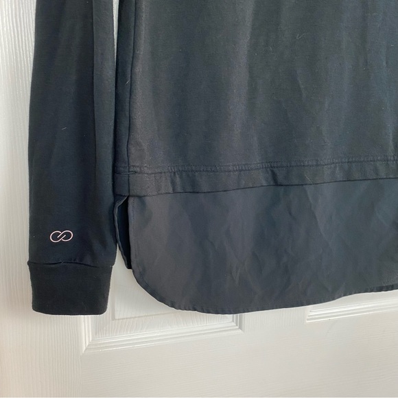 Calia Mixed Media Active Hooded Pullover Sweatshirt in Black - Picture 2 of 5